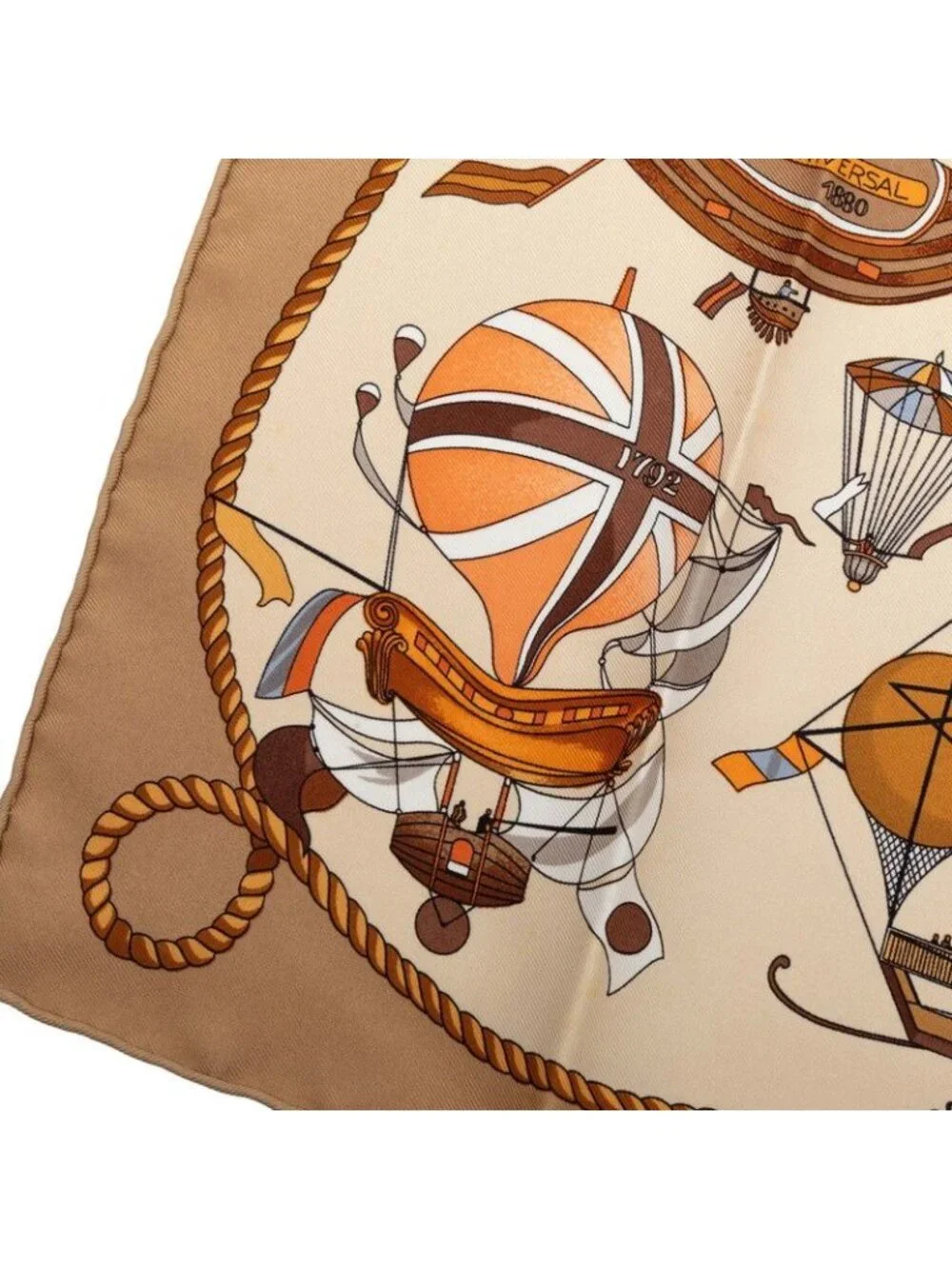 Hermes Carre 40 les Folies du Ciel Madness of the Sky Scarf Beige Multicolor - Picture 6 of 8